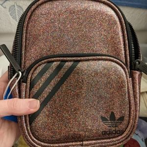 Adidas Originals glitter mini backpack in pink glitter bnwt